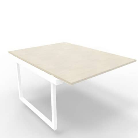 Postazione aggiuntiva bench cemento 120x160xH.75 cm gamba ad anello in acciaio bianco Practika P2 ECBIA12-CL-I