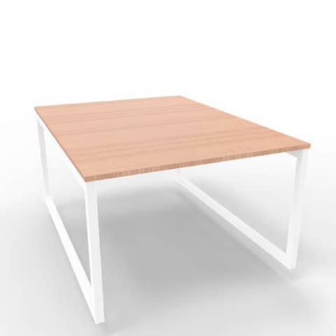 Bench piano noce canaletto 120x160xH.75 cm gamba ad anello in acciaio bianco linea Practika P2 - ECBEA12-NO-I