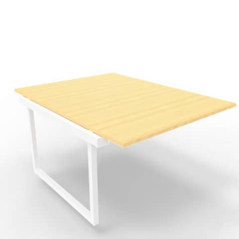 Postazione aggiuntiva bench piano faggio 120x160xH.75 cm gamba ad anello in acciaio bianco Practika P2 ECBIA12-FA-I