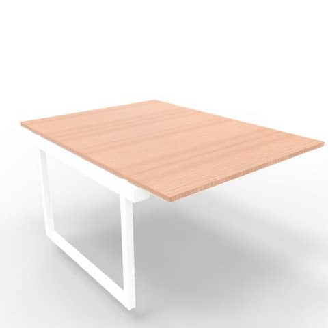 Postazione aggiuntiva bench piano noce 120x160xH.75 cm gamba ad anello in acciaio bianco Practika P2 ECBIA12-NO-I