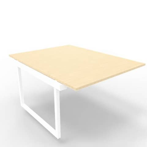 Postazione aggiuntiva bench piano rovere 120x160xH.75 cm gamba ad anello in acciaio bianco Practika P2 ECBIA12-RK-I