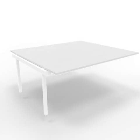 Postazione aggiuntiva bench piano grigio 180x160xH.75 cm gamba a ponte in acciaio bianco Practika P3 - ECBIC18-GR-I