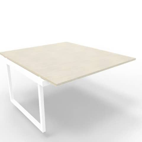 Postazione aggiuntiva bench cemento 140x160xH.75 cm gamba ad anello in acciaio bianco Practika P2 ECBIA14-CL-I