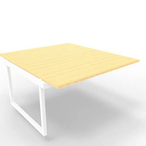 Postazione aggiuntiva bench piano faggio 140x160xH.75 cm gamba ad anello in acciaio bianco Practika P2 ECBIA14-FA-I