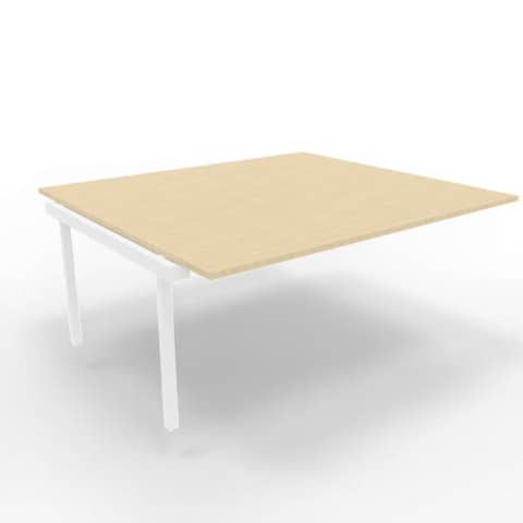 Postazione aggiuntiva bench piano rovere 180x160xH.75 cm gamba a ponte in acciaio bianco Practika P3 - ECBIC18-RK-I