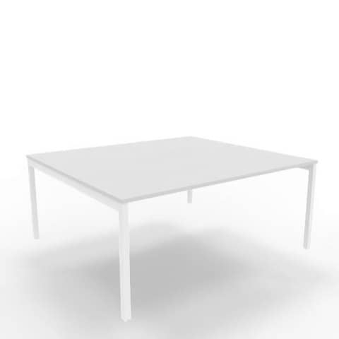 Bench piano grigio 180x160xH.75 cm gamba a ponte in acciaio bianco linea Practika P3 Quadrifoglio - ECBEC18-GR-I