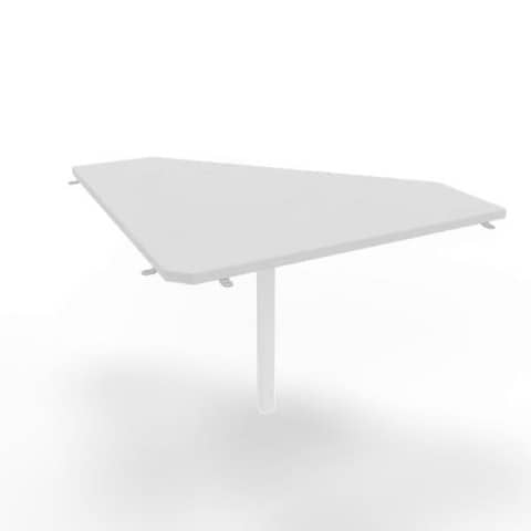 Raccordo 90° piano grigio 84x84xH.75 cm gamba in acciaio bianco per scrivanie Practika P1 Quadrifoglio ECRA9001-GR-I