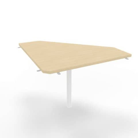 Raccordo 90° piano rovere 84x84xH.75 cm gamba in acciaio bianco per scrivanie Practika P1 Quadrifoglio ECRA9001-RK-I