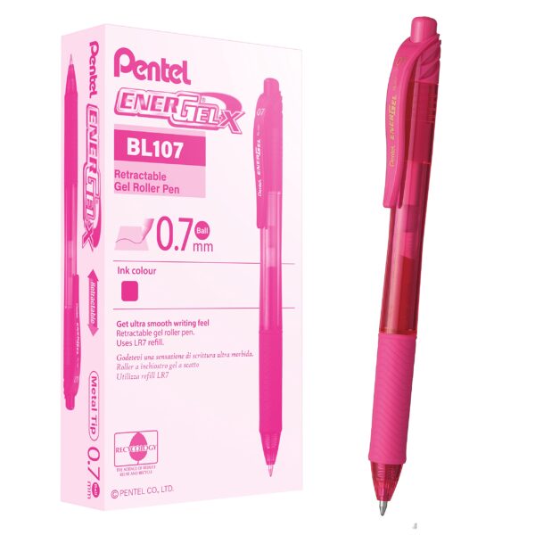 Roller Pentel Energel xm klick 0,7 rosa