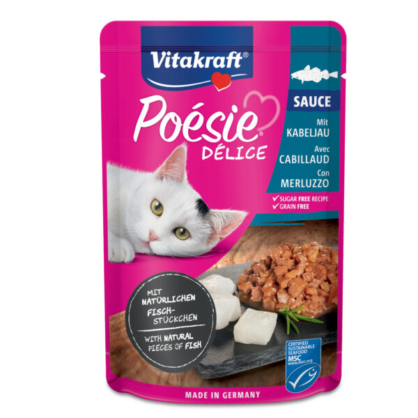 PoE’sie DE’lisauce per gatti – gusto merluzzo – 85 gr – Vitakraft