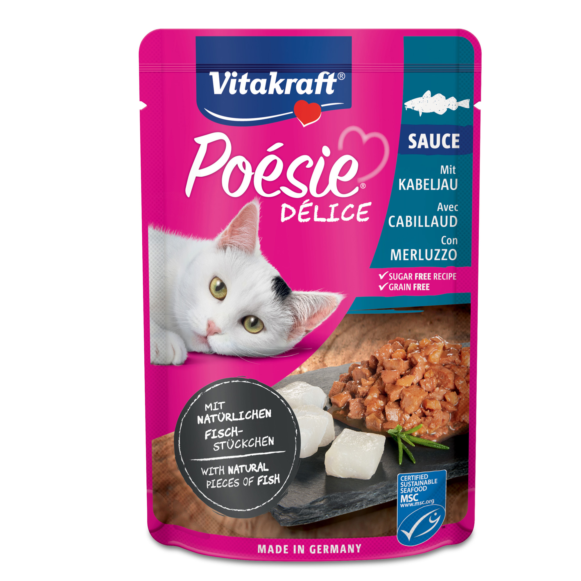 PoE'sie DE'lisauce per gatti - gusto merluzzo - 85 gr - Vitakraft