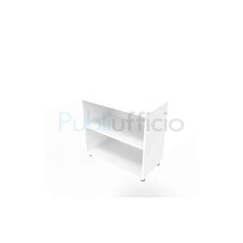 Armadio a giorno basso altezza scrivania bianco scocca trama antracite 80x45xH.73