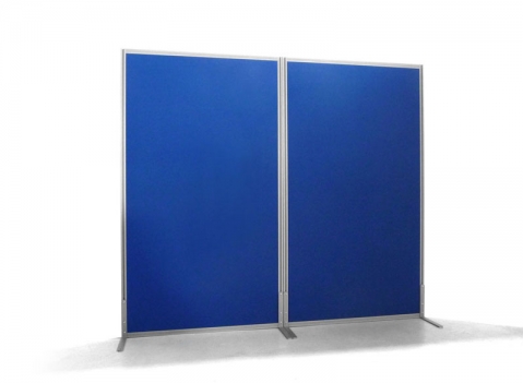 Pannello divisorio rivestito in tessuto blu 80xH.32 cm per bench linea