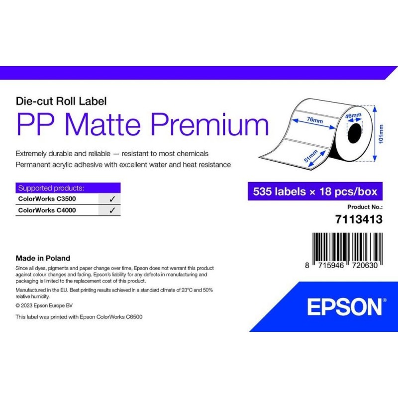 PP MATTE LABEL PREM DIE-CUT