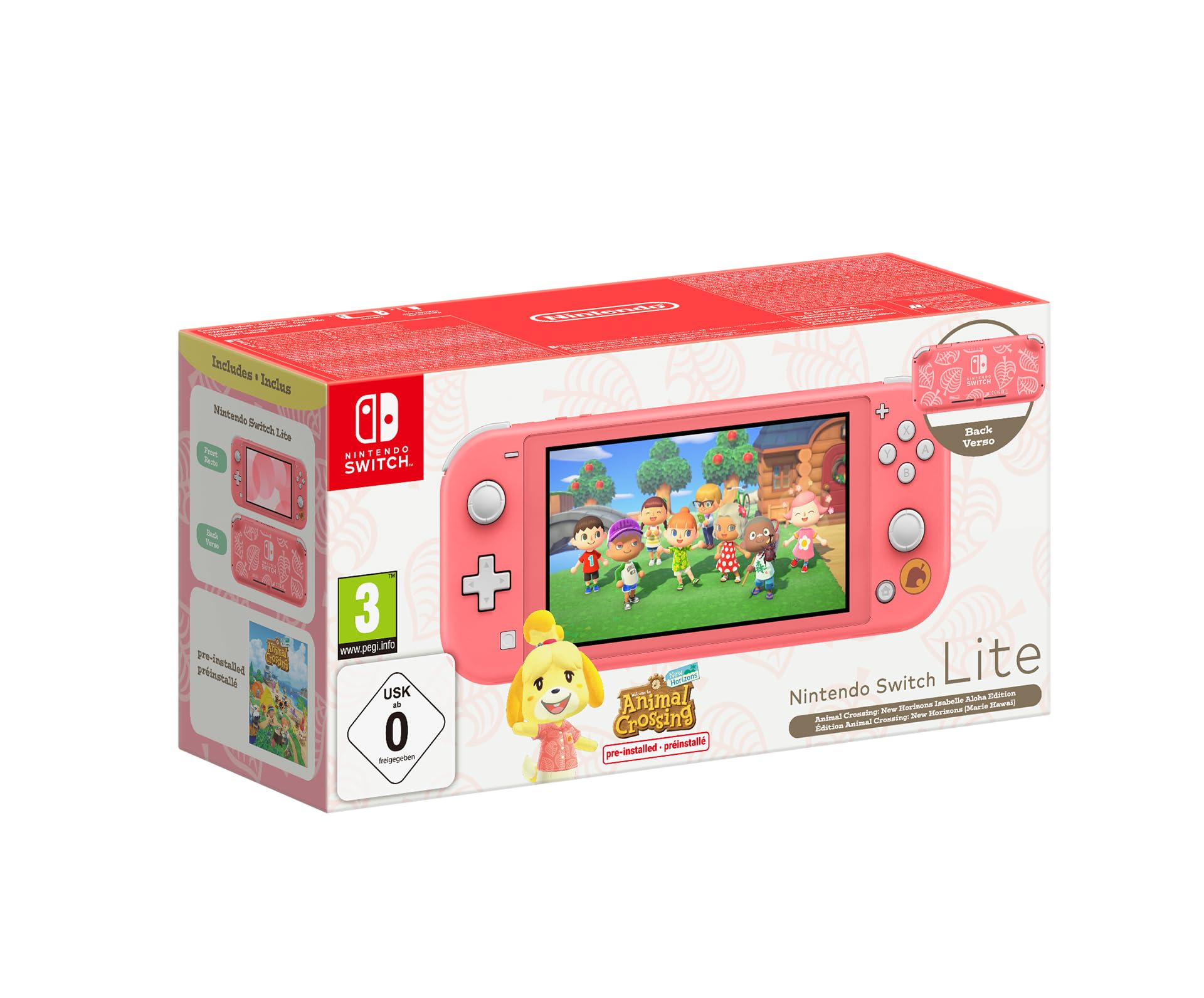 NIN SWITCH LITE ANIMALCROSSING PINK