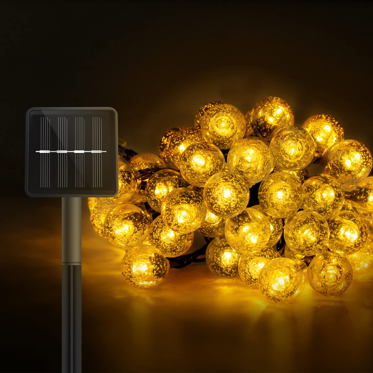 Catena luminosa LED da esterno Aigostar con pannello solare - 50 lampadine LED a