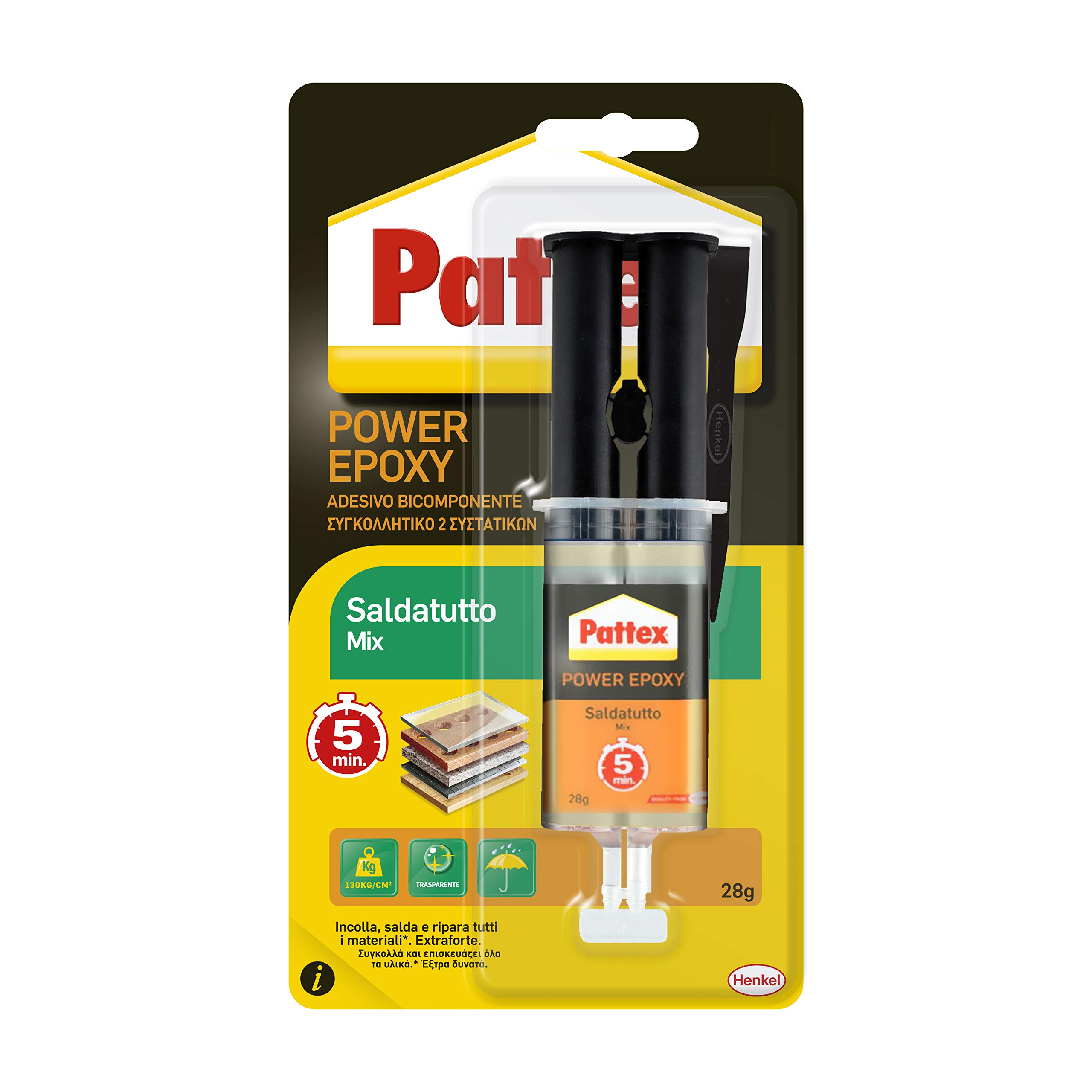 Saldatutto Pattex Power Epoxy trasparente - siringa da 28 g -