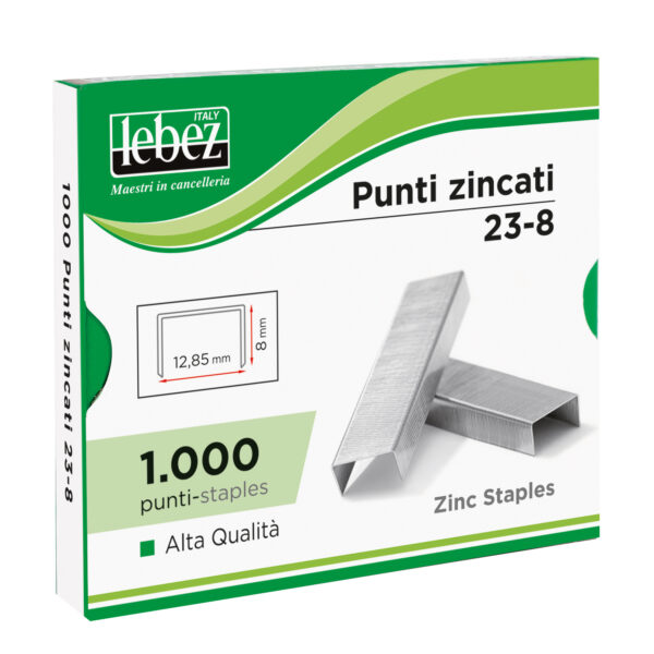 Punti KH – 23/17 – alti spessori – acciaio zincato – metallo – Lebez – conf. 1000 pezzi