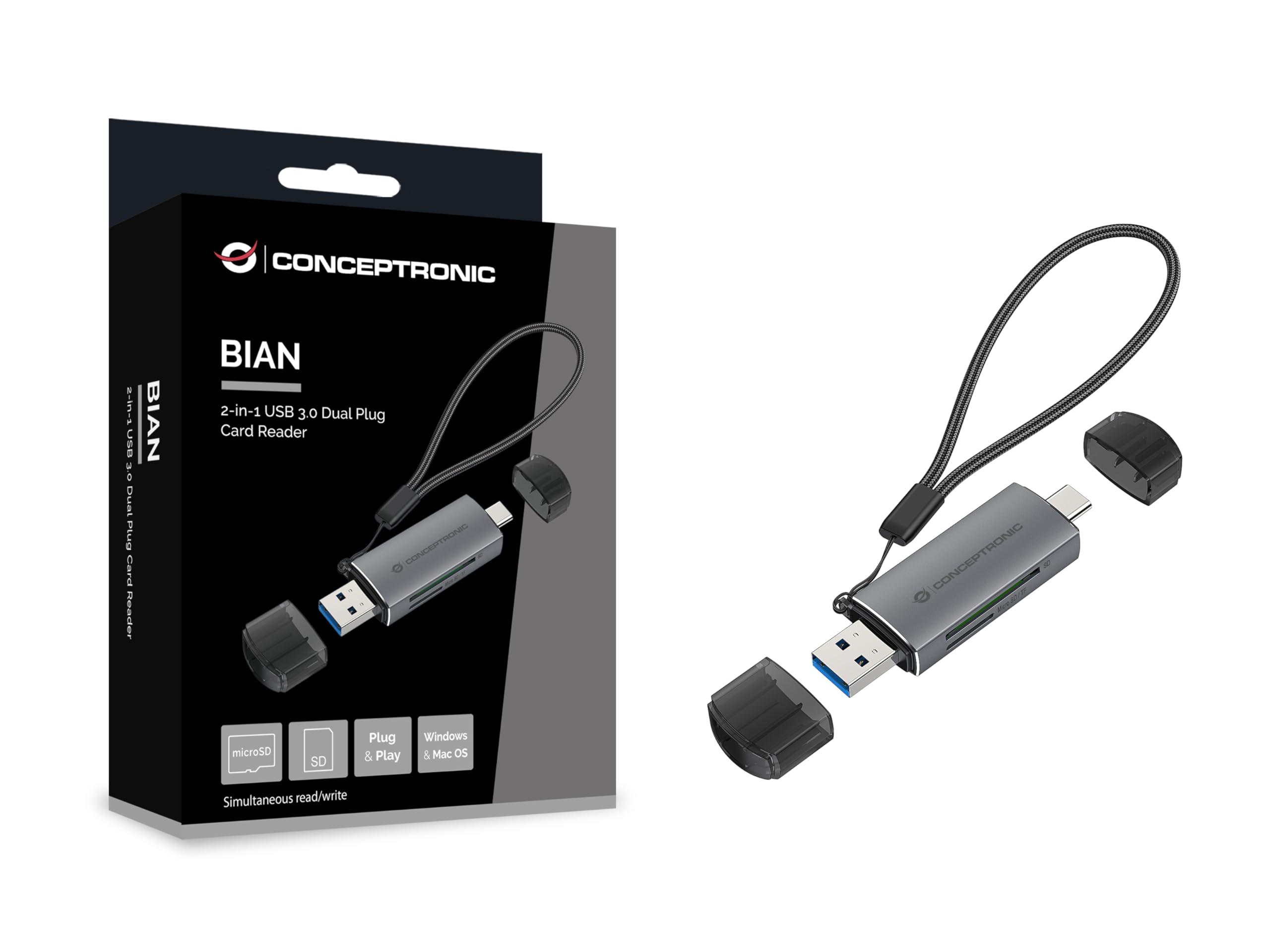 2-IN-1 USB 3.0 DUAL PLUG CARD READ.