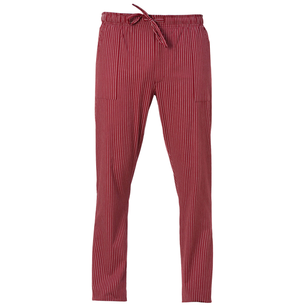 Pantalone da cuoco Enrico - taglia M - gessato bordeaux - Giblor's