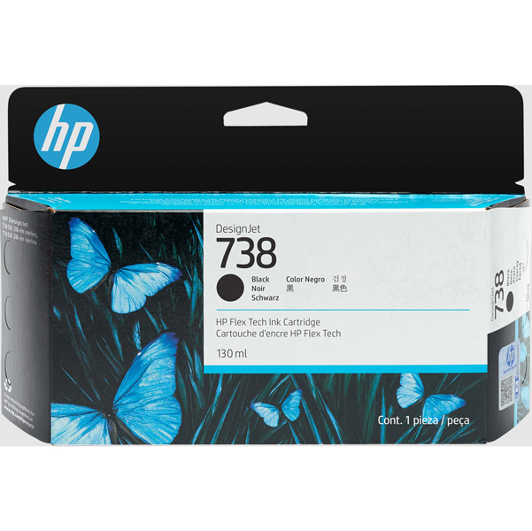 Hp Cartuccia ink DesignJet 738 Nero -130ml