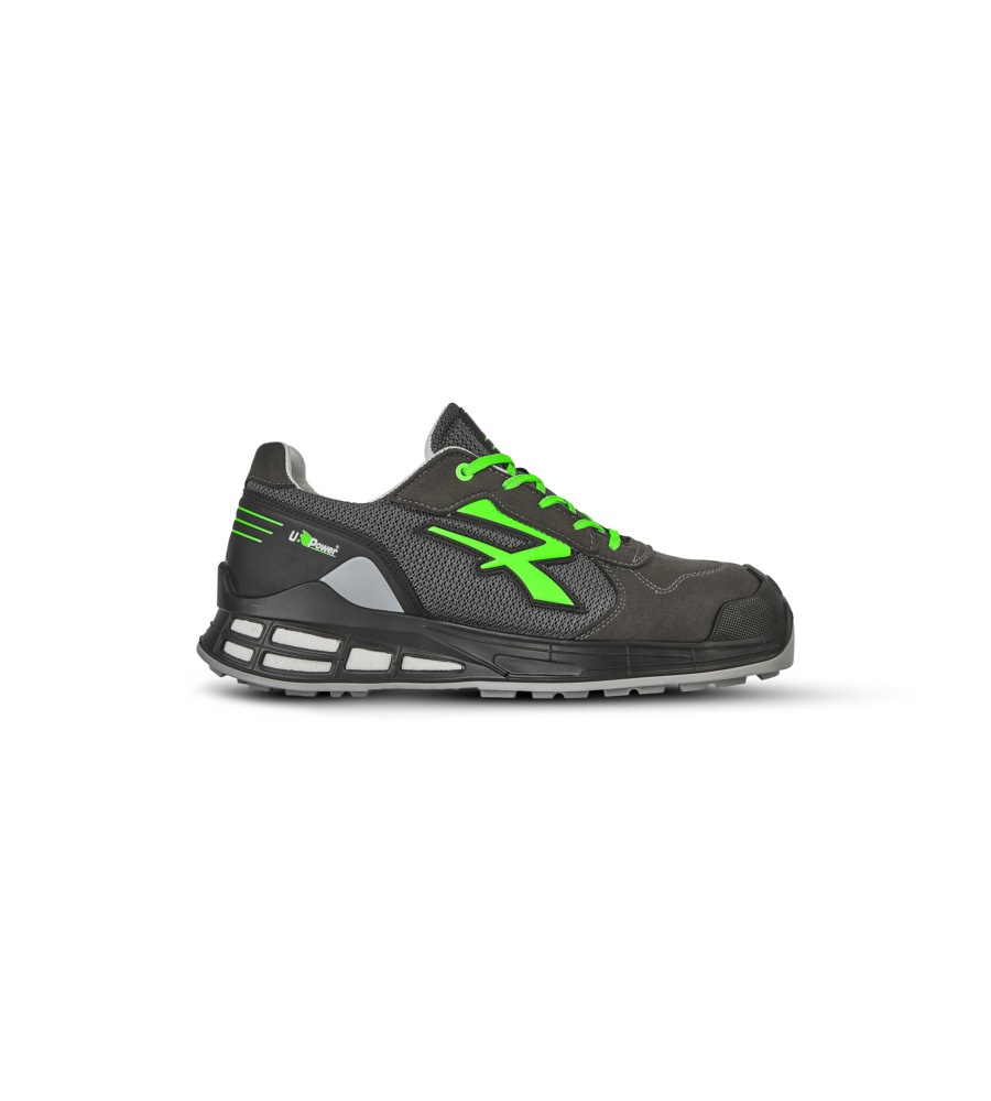 Calzatura di sicurezza Egon S1P - nylon/pelle scamosciata - numero 41 - nero/verde - U-Power