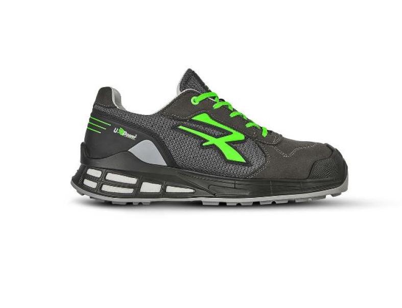 Calzatura di sicurezza Egon S1P - nylon/pelle scamosciata - numero 40 - nero/verde - U-Power