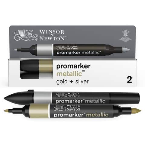 Pennarelli doppia punta Winsor&Newton argento e oro - 0290150