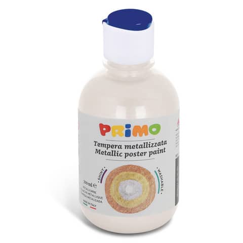 Tempera pronta metallizzata Primo con tappo misuratore 300 ml bianco 233TM300100