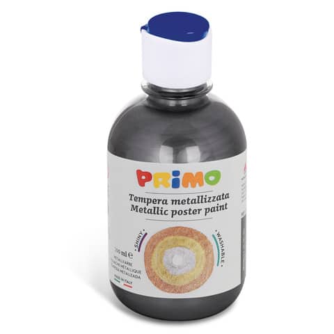 Tempera pronta metallizzata Primo con tappo misuratore 300 ml nero 233TM300800