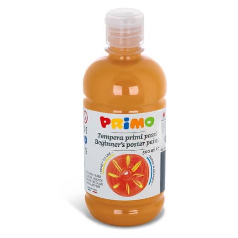 Tempera brillante in bottiglia in PET Primo Primi Passi 500 ml giallo ocra 202BR500270