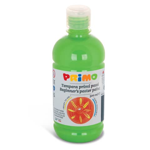 Tempera brillante in bottiglia in PET Primo Primi Passi 500 ml verde chiaro - 202BR500600