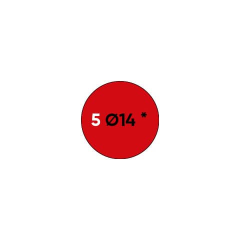 Etichette bianche permanenti Copiatabu Markin diametro 14 rosso X11005RO