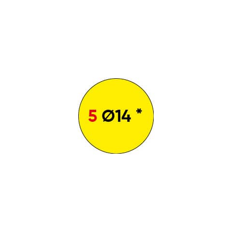Etichette bianche permanenti Copiatabu Markin diametro 14 giallo X11005GI