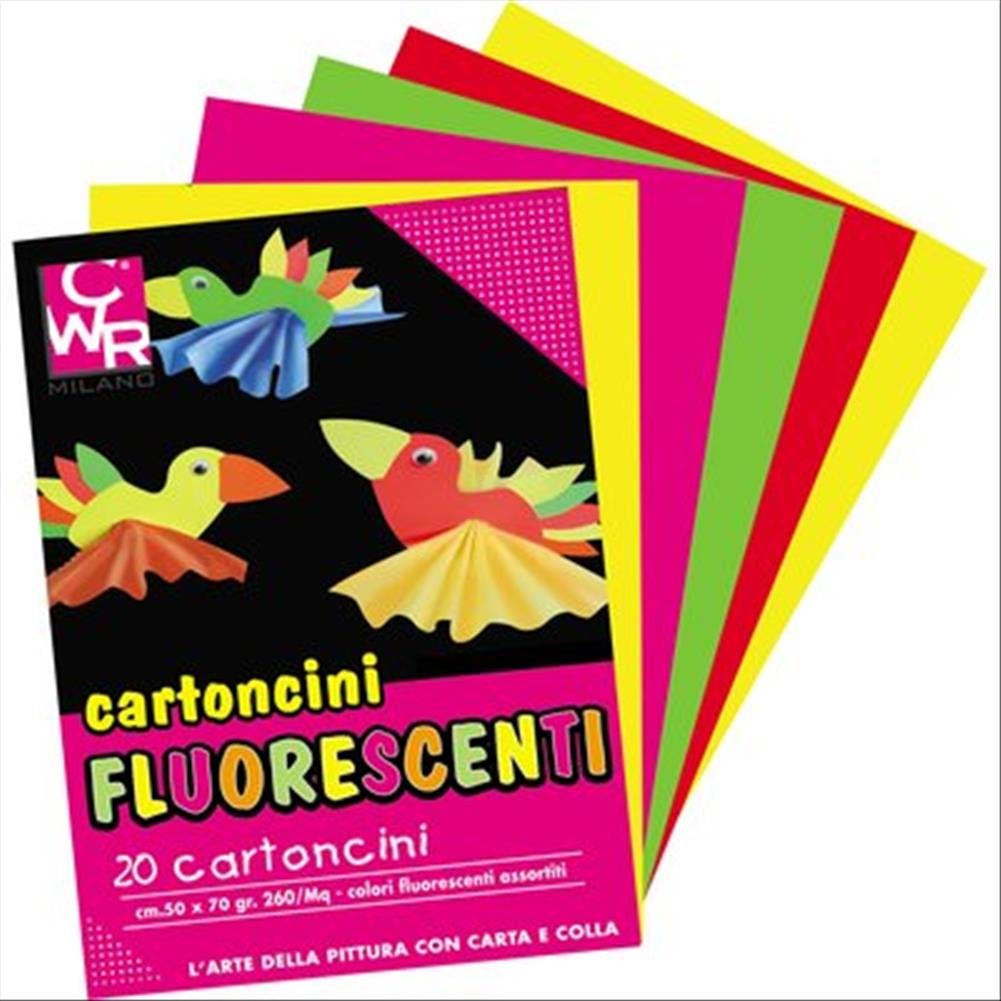 Cartoncini Fluo Deco formato 50x70 cm 10 ff colori assortiti 260 grammi 2150/10
