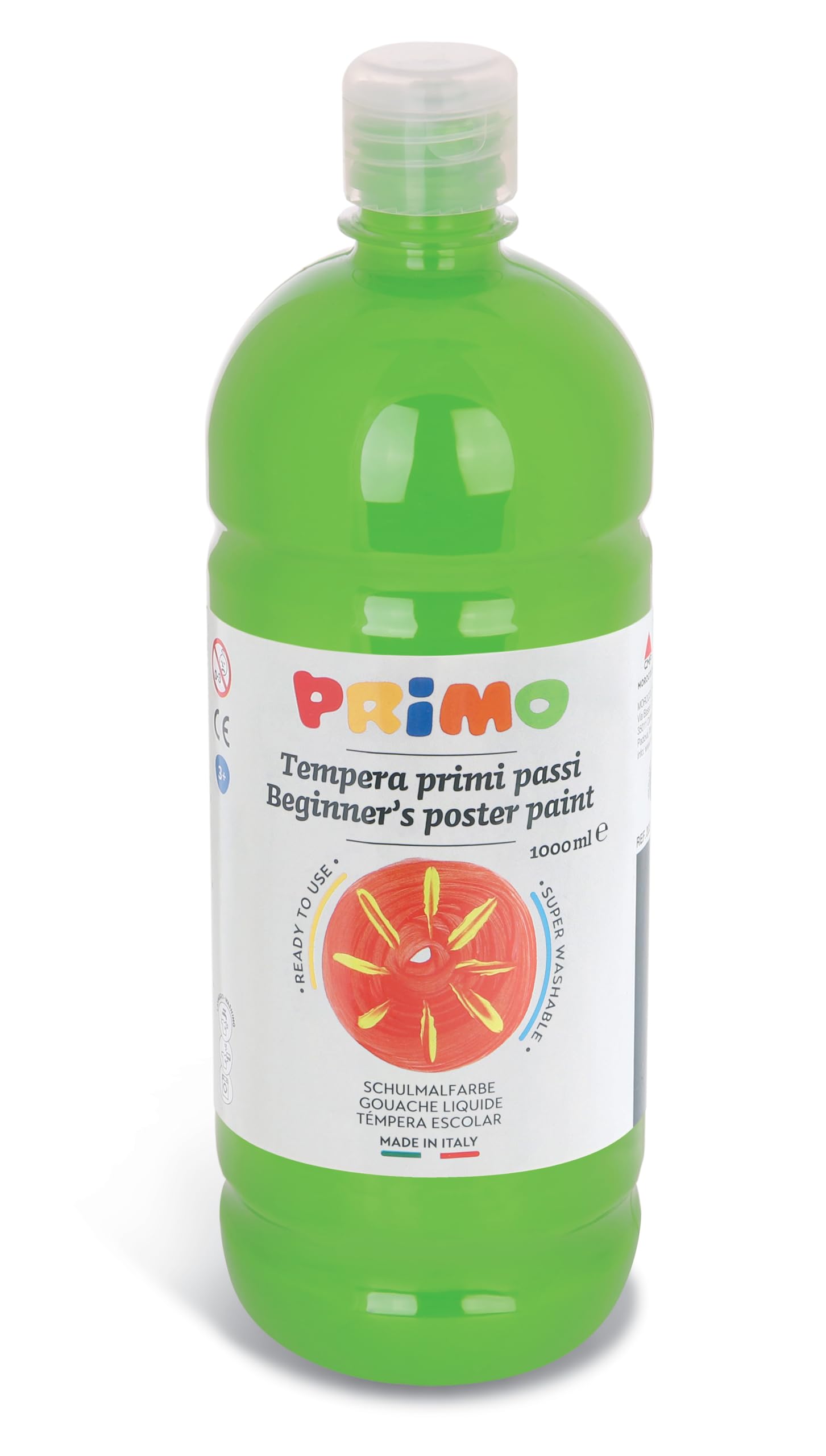 Tempera brillante in bottiglia in PET Primo Primi Passi 1000 ml verde chiaro 204BR1000600