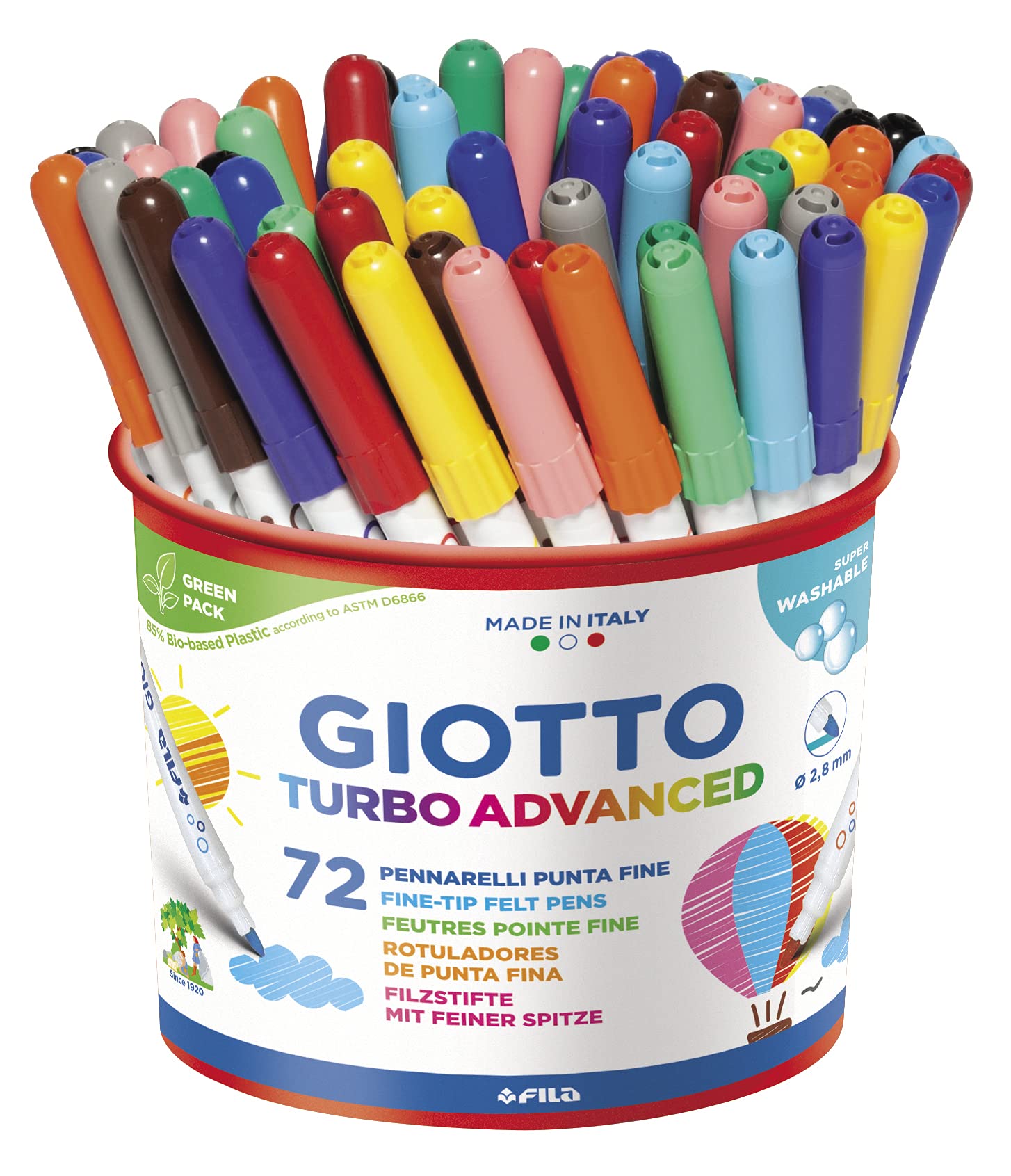 Pennarelli Giotto Turbo Advanced in conf. 72 colori assortiti F520300