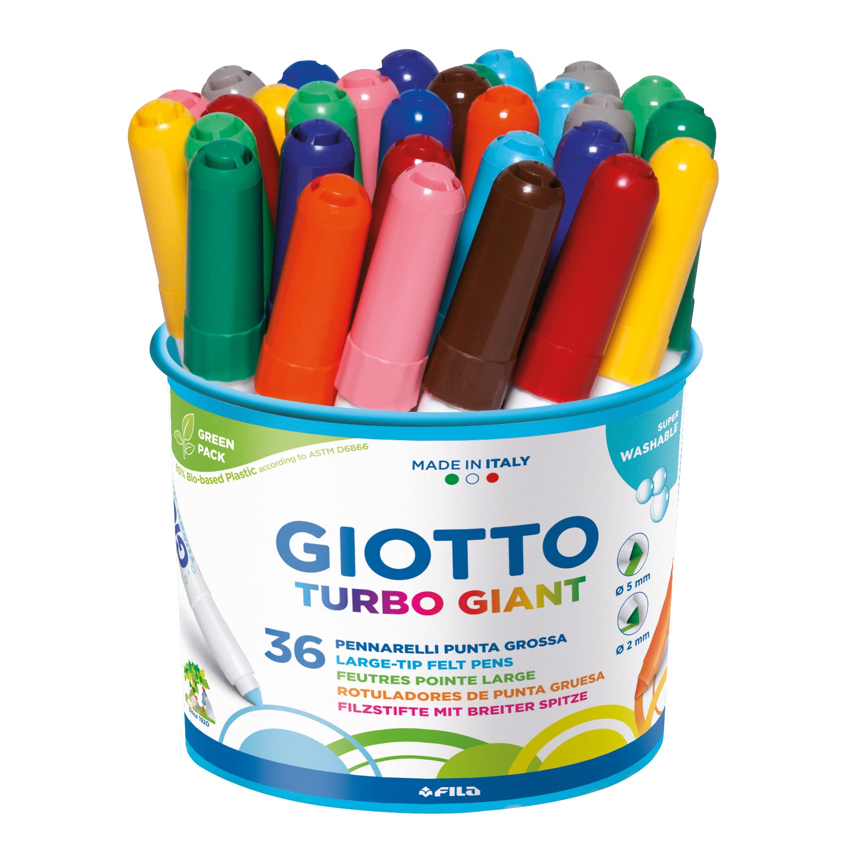 Pennarelli Giotto Turbo Giant in conf. 36 colori assortiti F424900