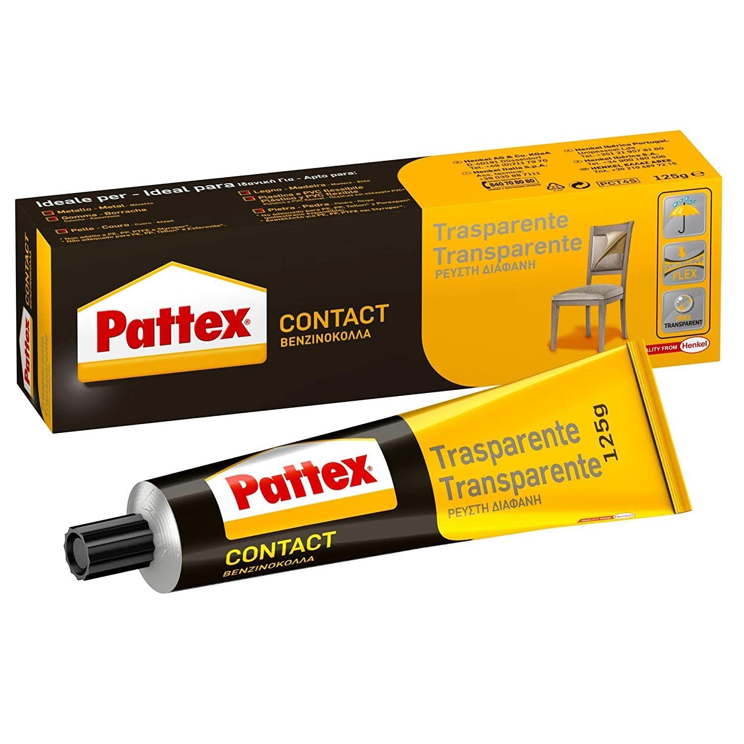 Adesivo a contatto permanente Pattex Contact trasparente 125 g - 1419322