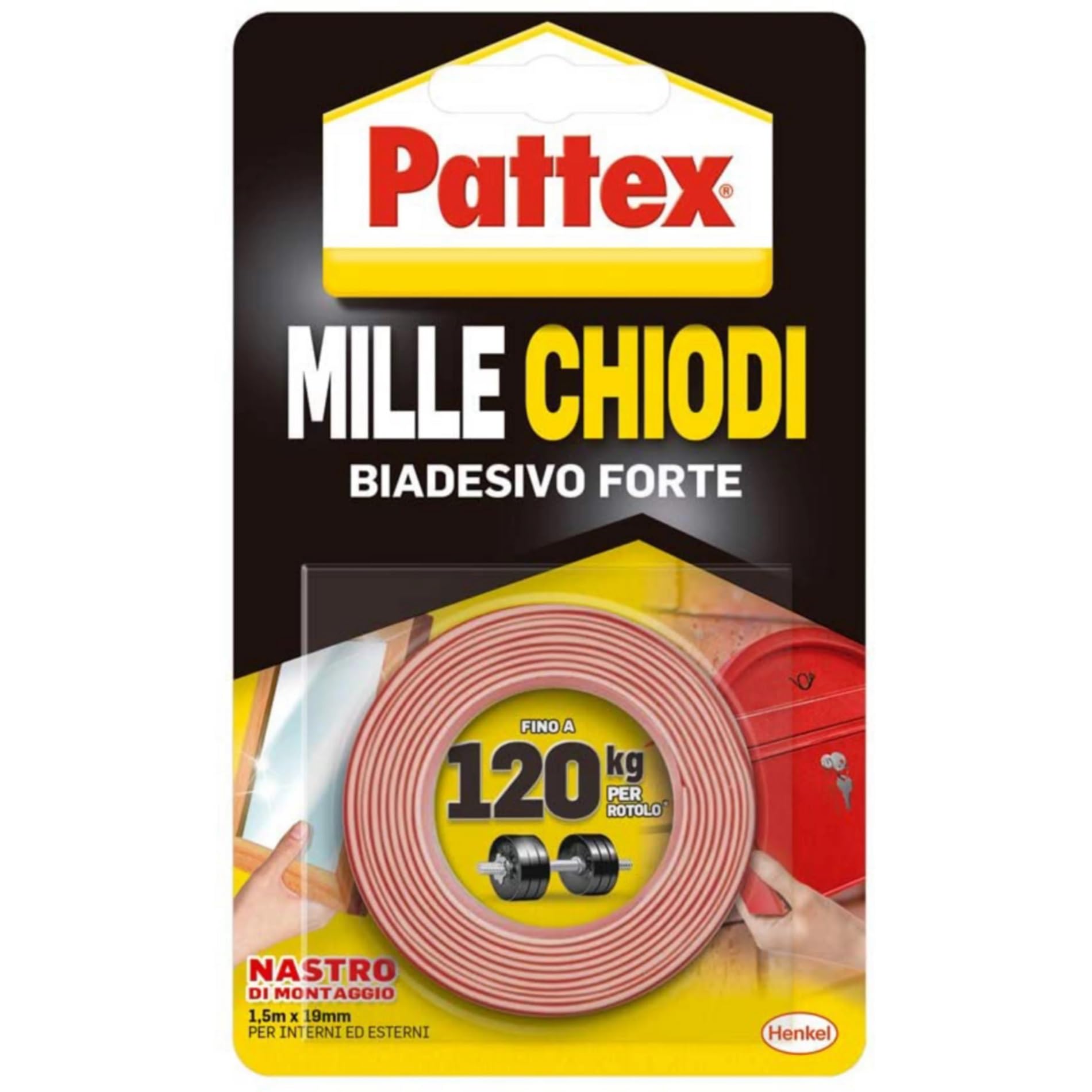 Nastro biadesivo Pattex Millechiodi 19 mm x 1,5 m 1415580