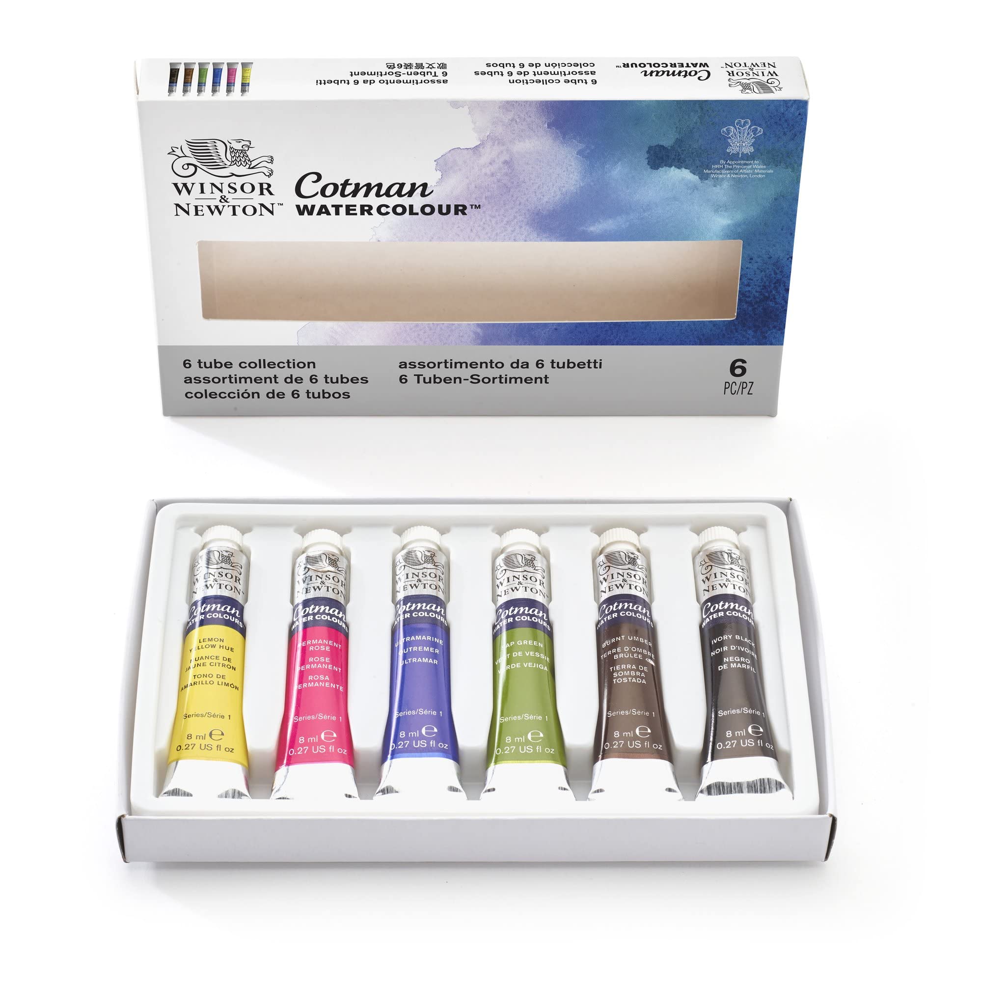 Acquarello fine Cotman in tubi da 8 ml - 6 colori assortiti - 0390635