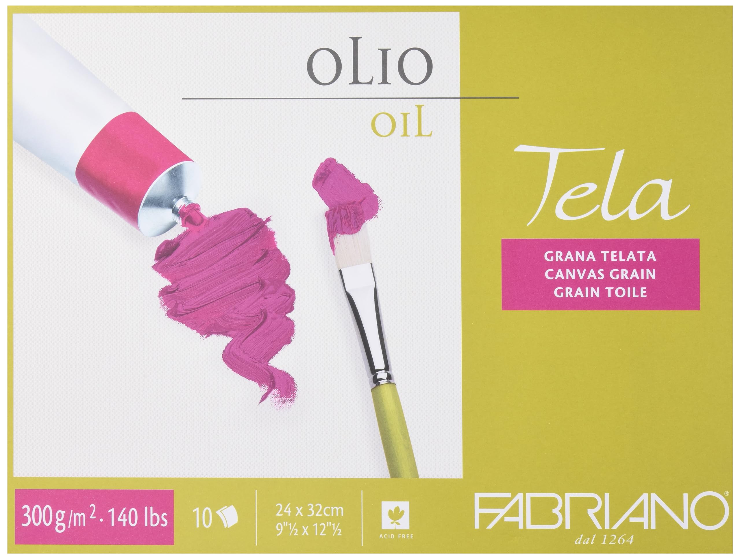 Blocco carta per pittura ad olio TELA 300g - 10 fogli 24x32 cm - 68002432