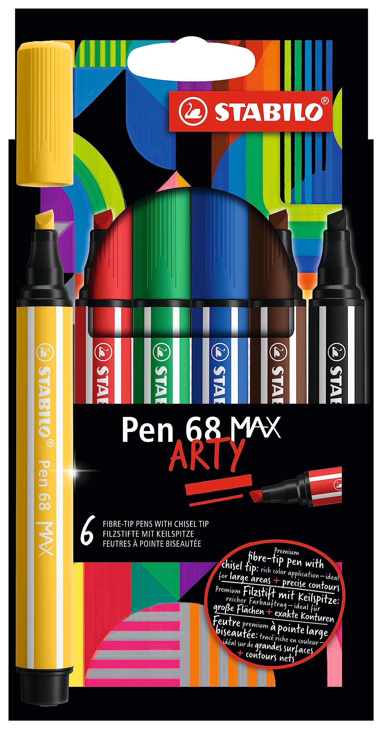 Pennarello Stabilo Pen 68 Max punta scalpello - conf. 6 pz - 768/06-21