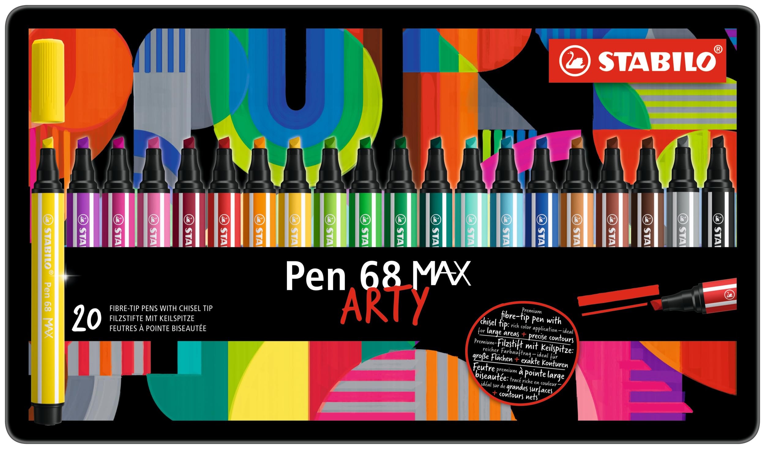 Pennarello Stabilo Pen 68 Max punta scalpello - conf. 20 pz - 768/20-31-20