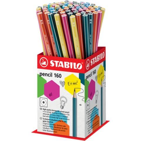 Espositore da banco Stabilo Pencil HB - 72 pezzi - colori fusto assortiti 160/72-1HB