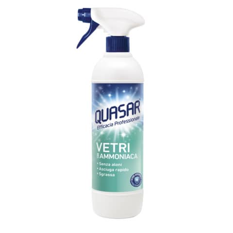 Deteregente per vetri in spray Quasar con ammoniaca in flacone da 580 ml - 408A5PIT