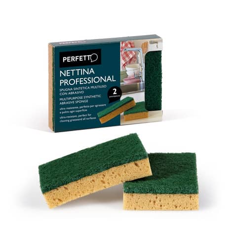 Spugna abrasiva Perfetto ''Nettina professional'' conf. 2 pz 11x7,5x H.2 cm 0245A