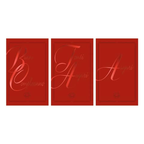 Biglietti Midi Da Vinci Compleanno e Auguri Biembi 9x14 cm conf. 18 pz assortiti rosso - BXBDKTC11