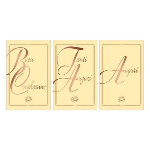 Biglietti Midi Da Vinci Compleanno e Auguri Biembi 9x14 cm conf. 18 pz assortiti avorio - BXBDKTC10