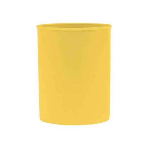 Portapenne in polipropilene rotondo Donau D.7,5xH.9,5 cm 100% riciclabile giallo pastello - 3132101PL-11